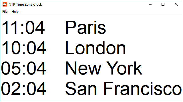 NTP Time Zone Clock